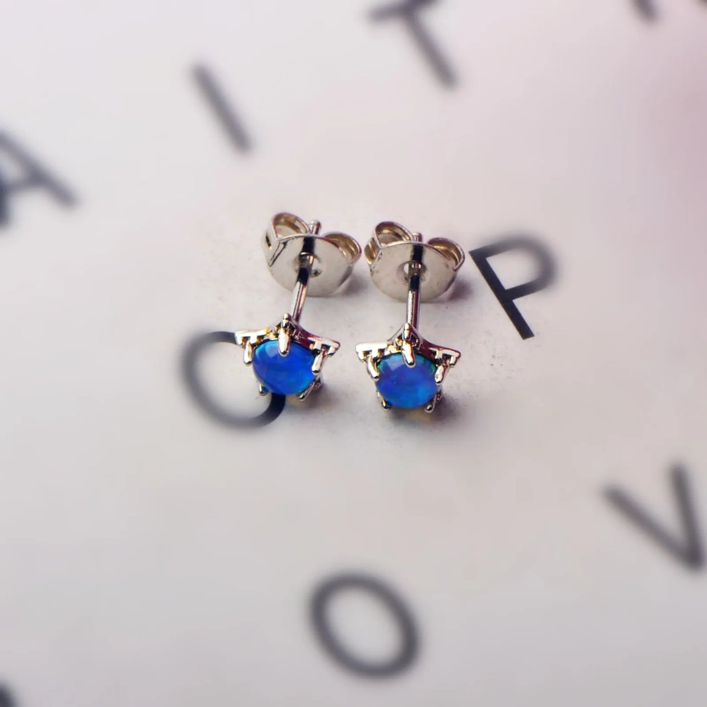 Boho Star Opal  Earrings | Dainty Brass Jewelry for Women - Cute Minimalist Gift & Bulk Supply