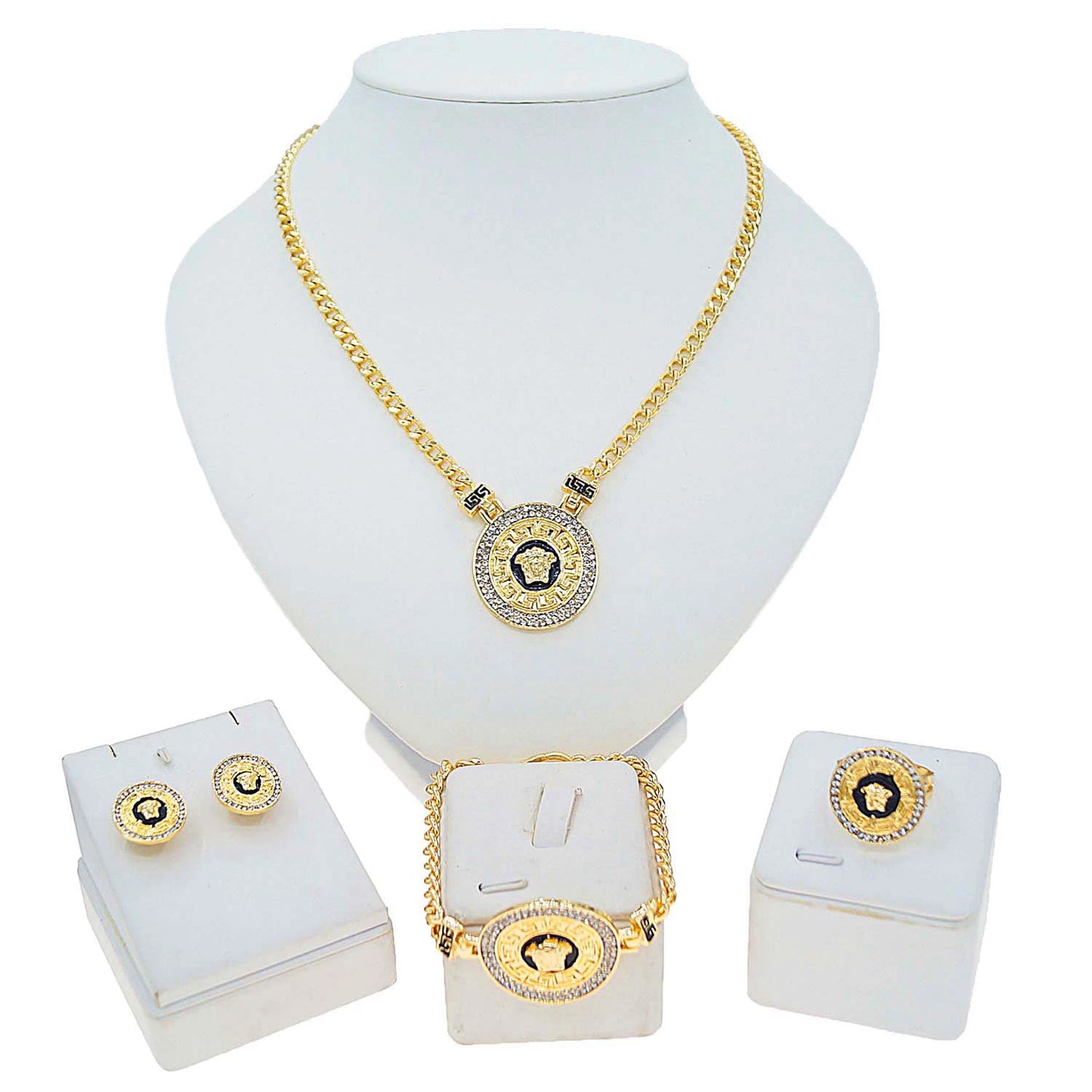 Zhuerrui New Fashion Women's Jewelry Four Sets of High-Quality Earrings Ring Charm Personalized Birthday Gift AccessoriesHM22003