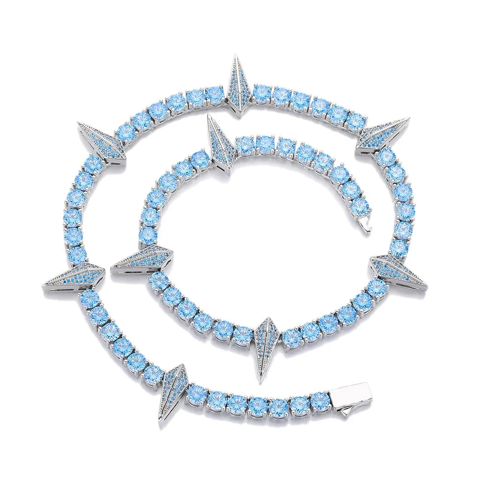 Luxury Black Zirconia CZ Diamond Tennis Bracelet Fashion Same Style Black Panther Choker Necklace Beast Toothed Hip-hop Bracelet