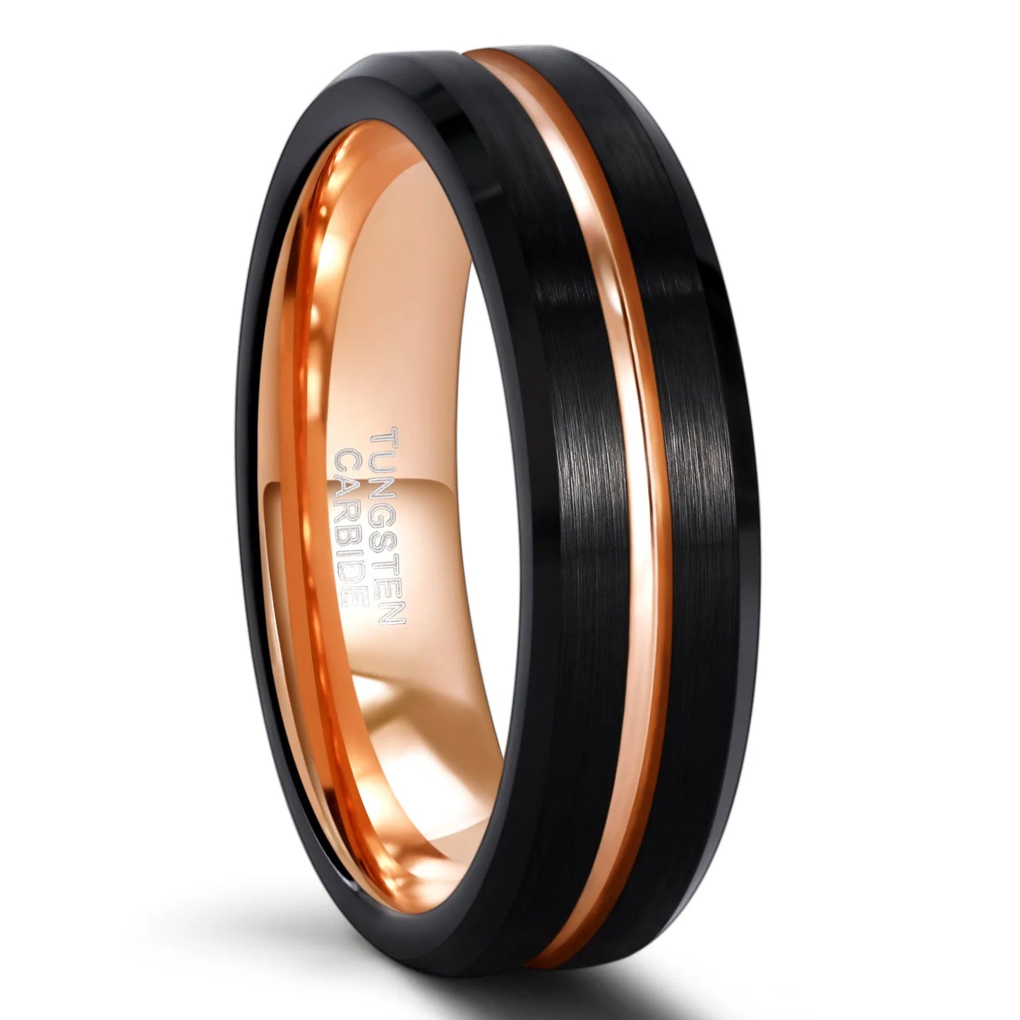 Black Tungsten Carbide Ring Thin Blue Line Inlay Fashion Jewelry Wedding Ring for Men and Women
