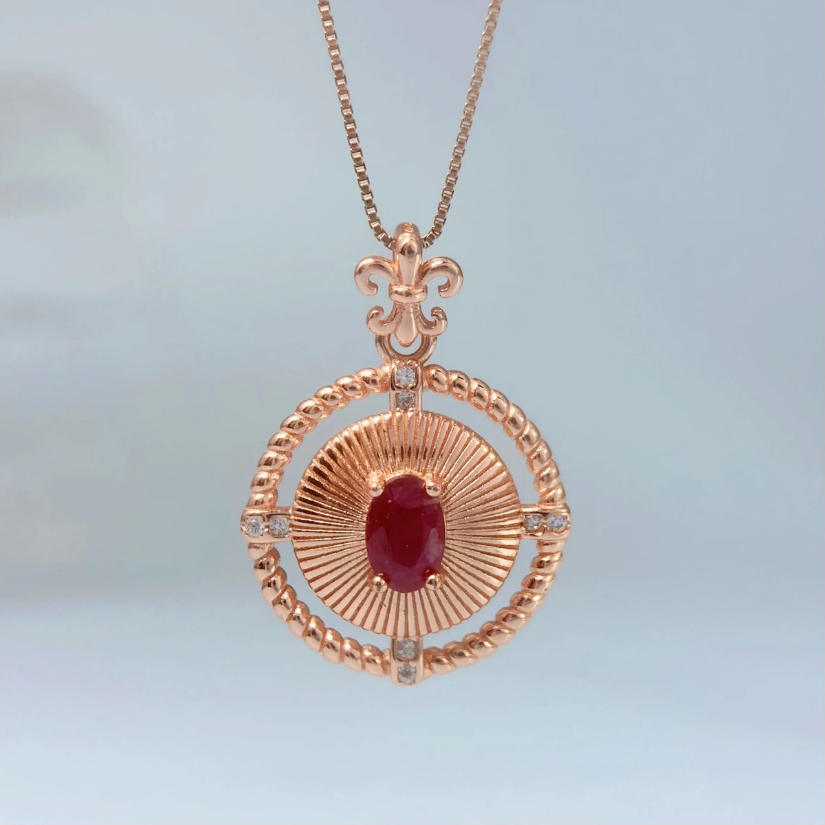 Gioiellieri 925 Silver Ruby Pendant with Natural Red Gemstone for Women July Birthstone Fine Jewelry Wedding Engagement Fashion Jewelry Gift
