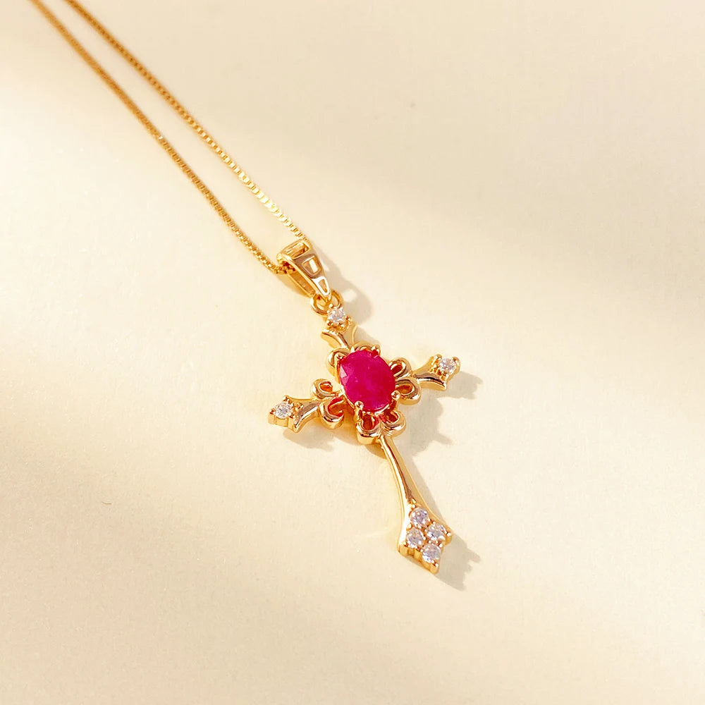 Gioiellieri Ruby Pendant for Necklace with Natural Red Gemstone 925 Sterling Silver July Birthstone Fine Jewelry Luxury Engagement Wedding