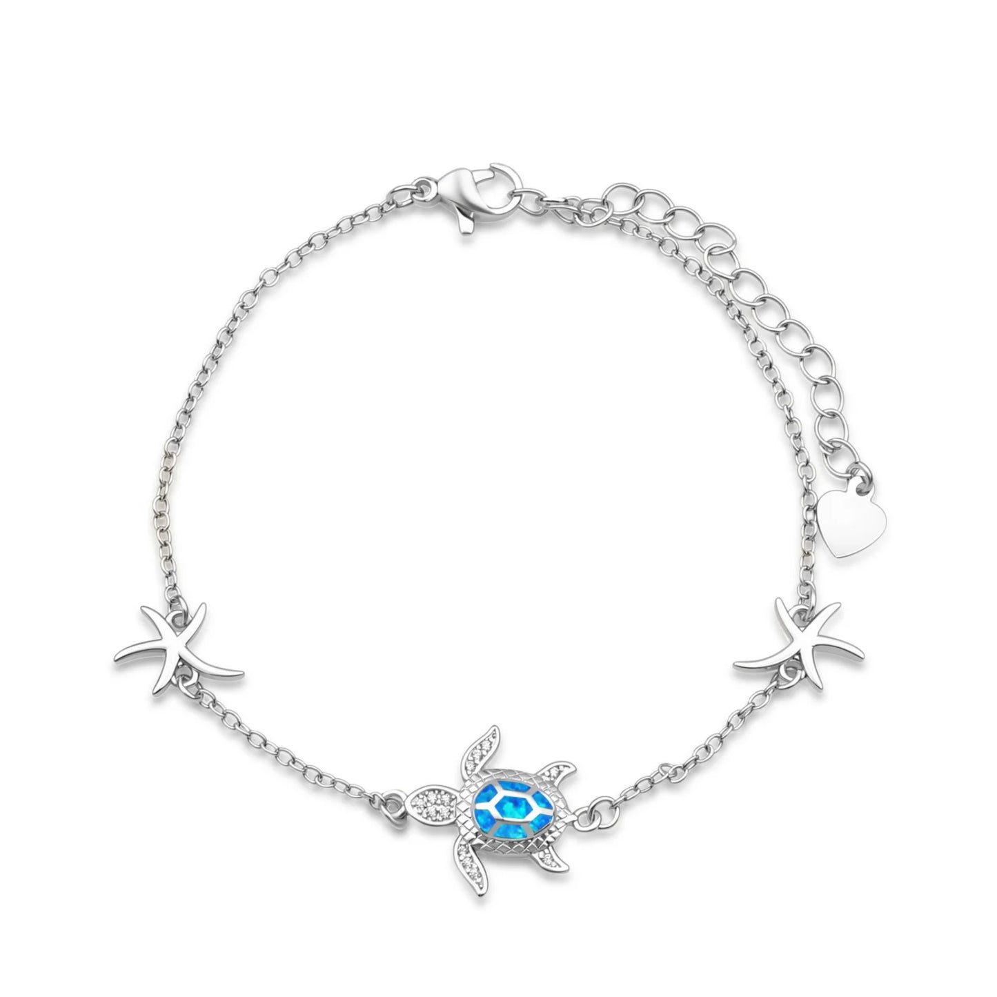 Hawaiian Beach Turtle Flower Christian Opal Beaded Trendy Silver Plated Brass Fashion Jewelry for Women's Anniversary Bulk