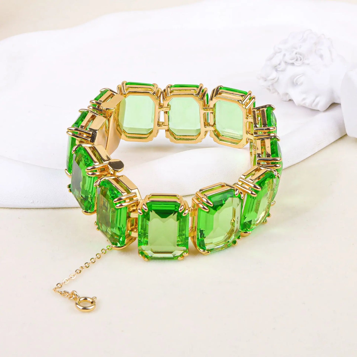 Custom Jewelry Manufacturer Brand Designer Jewelry Set Vintage Big Blue Green Swarov Ski Crystal Necklace Earrings Sets