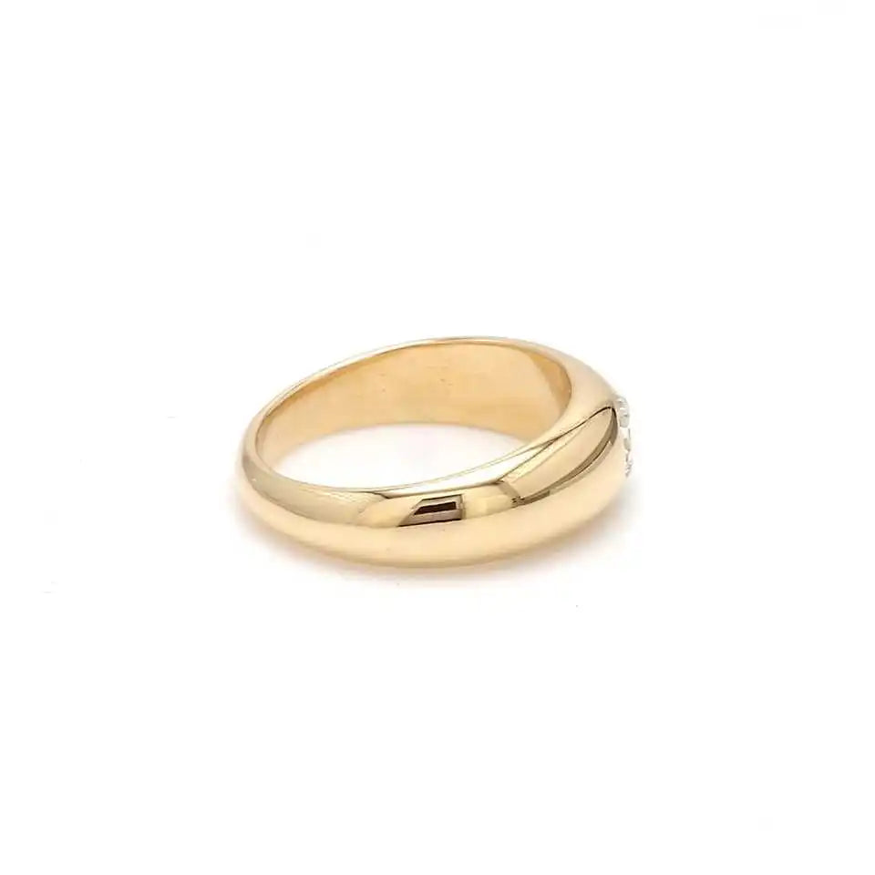 Luxury 14k Gold Old Mine Cut Diamond Rhodium Plated Gypsy Band Ring Chunky Wedding Stackable Fine Jewelry Wholesale Rings