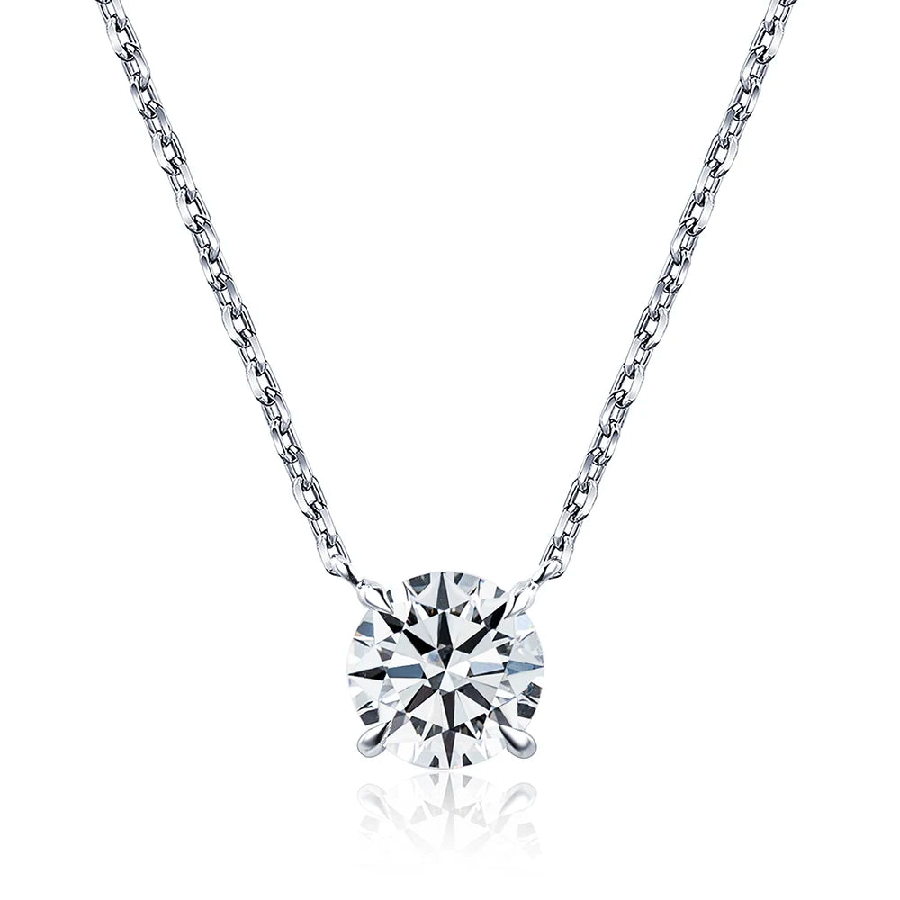 Gemfiori MSN-961 9k with 1ct Loose Lab Grown Diamond Pendant Necklace for Woman Custom Jewelry Valentine's Gift for Girlfriend