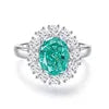 High Quality Fine Jewelry 925 Sterling Silver Green Zircon Ring for Women Gifts Emerald Luxury Women's Green Stone Ring Jewelry