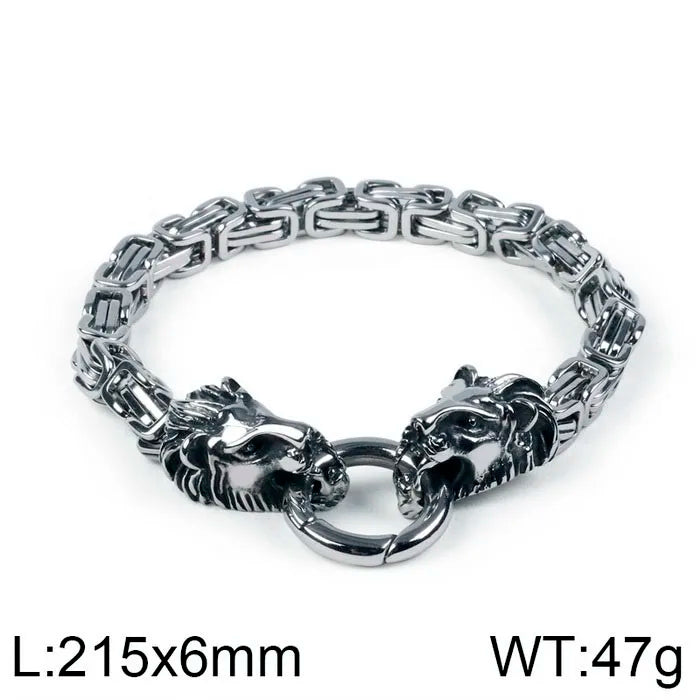 KALEN Domineering Lion Bracelet Stainless Steel Men's Bracelet