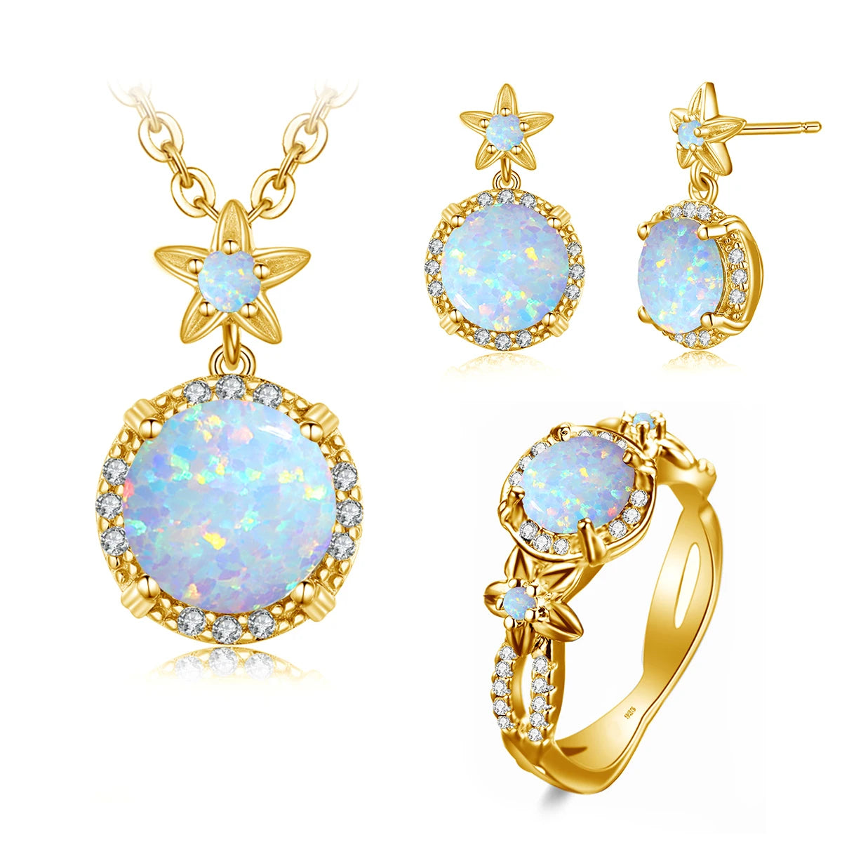 ArtistA Luxury Palace Style Amethyst Cubic Zirconia Sterling Silver Gold Plated Engagement Anniversary Bridesmaid Jewelry Gift Set