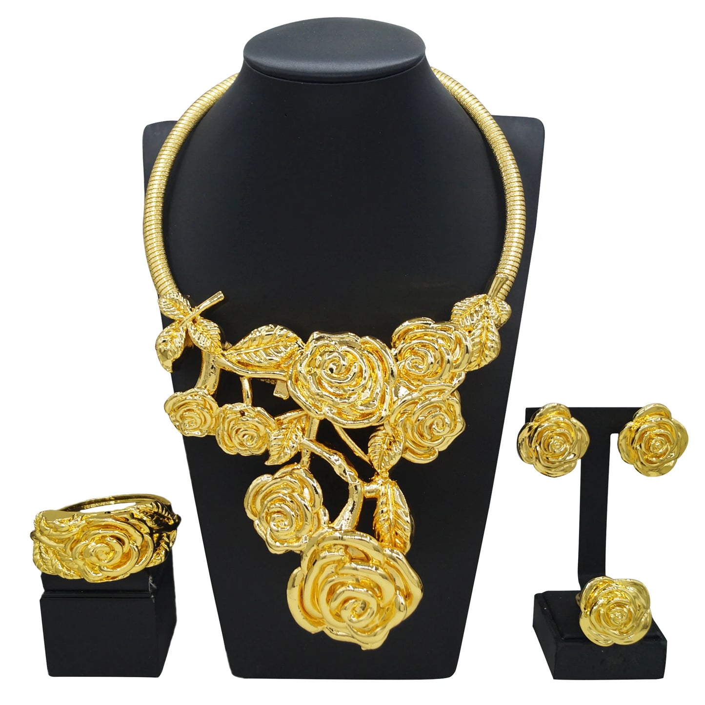 Zhuerrui Italiano Gold Designs Women Jewellery Set Party Fine Costume Jewelry Set Luxury Big Necklace Jewellery Sets HK0227