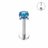 G23 Titanium Threadless Labret Monore Claw Opal Tragus Helix Stud Earrings Push-in Lip Cartilage Jewelry Children's
