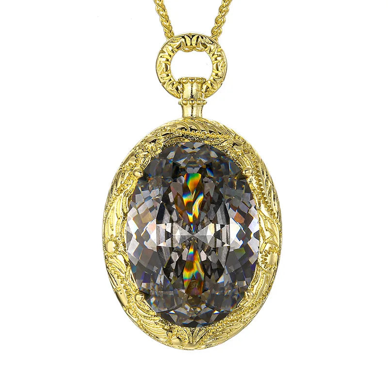 REDheart Simulation Black Gray Retro Gold Brushed Flower Shape Pendant Necklace Rhodium Plated Copper Gold Plated Party Engagement
