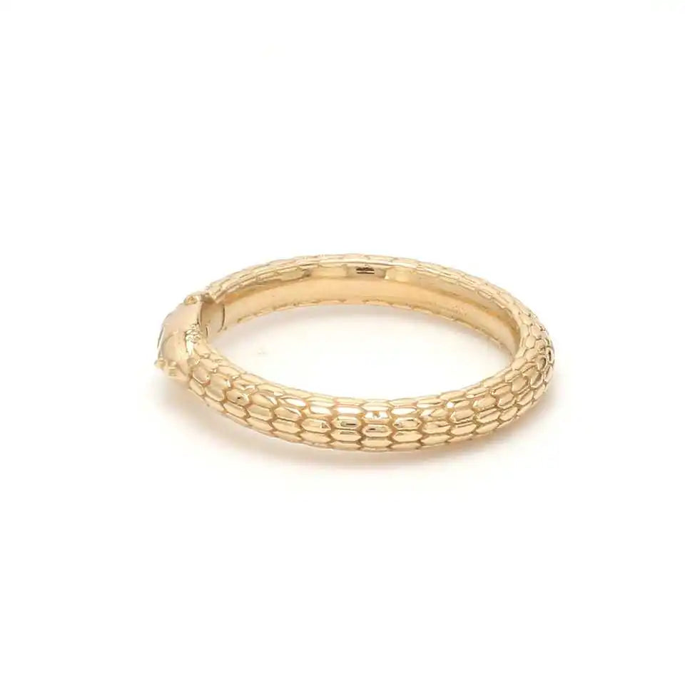 New Arrivals Fine Jewelry 14k Pure Gold Luxury Paved Diamond Snake Rings Trendy Minimalist Design Women's Dainty 0.25ct Oval Cut