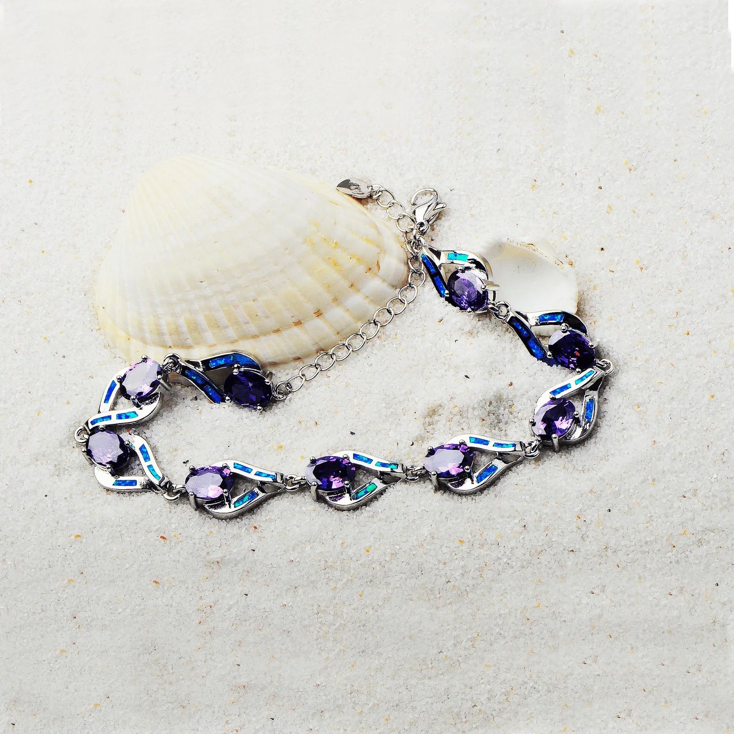 Aobao Bohemian Hawaiian Opal Bracelet Exquisite Crystal & Gemstone Design, Fashionable Jewelry for Women