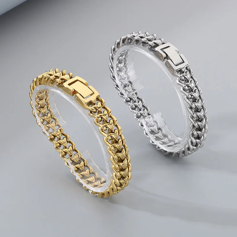KALEN Trendy Fine Jewelry Fashion Bracelets Men Stainless Steel Sophisticated Links Bracelet Bangle