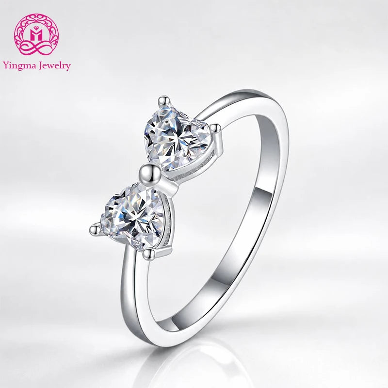 Gioiellieri Sweet Heart Cut 0.5CT D Color VVS2 Lab Grown Diamond Ring 9K 10K 14K 18K Real Gold PT950 Minimalist Band Anniversary Ring