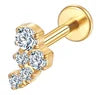 S&S ASTM F136 Titanium Labret Stud | Zircon | 83 Designs | Titanium & Gold