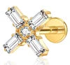 S&S ASTM F136 Titanium Labret Stud | Zircon | 83 Designs | Titanium & Gold