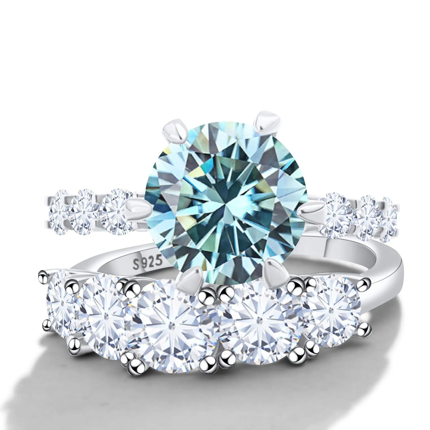 Factory 7.8ct Moissanite Luxury Ring Set with GRA Certificate diamond 925 Sterling Silver Jewelry diamond Ring for Her Wedding
