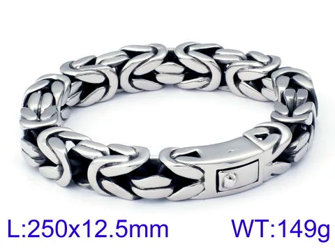REBEL Hip-hop Charm Bracelet and Necklace Stainless Sets Men