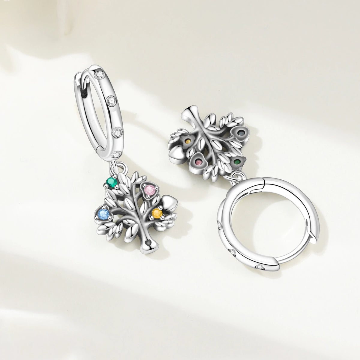 S&S Silver Plated Zircon Heart Drop Earrings | 9 Colours