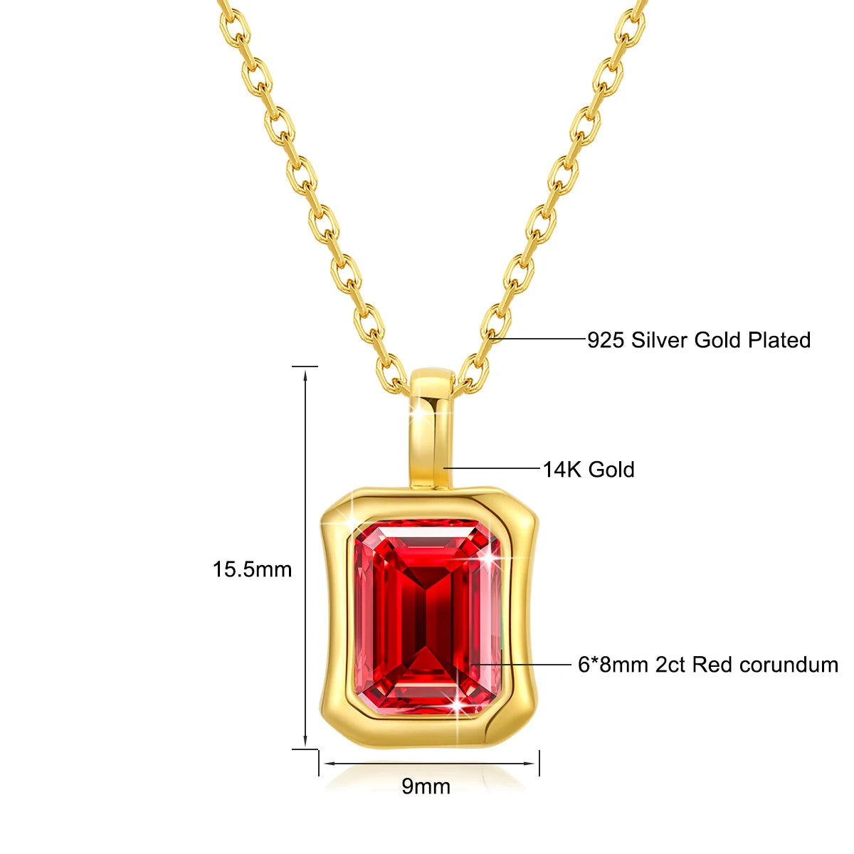 Gioiellieri Factory Certified Bezel Set VVS Mossanite 14K Gold Pendant Link Chain Necklace for Men Women Small Batch Custom Logo Oem Odm