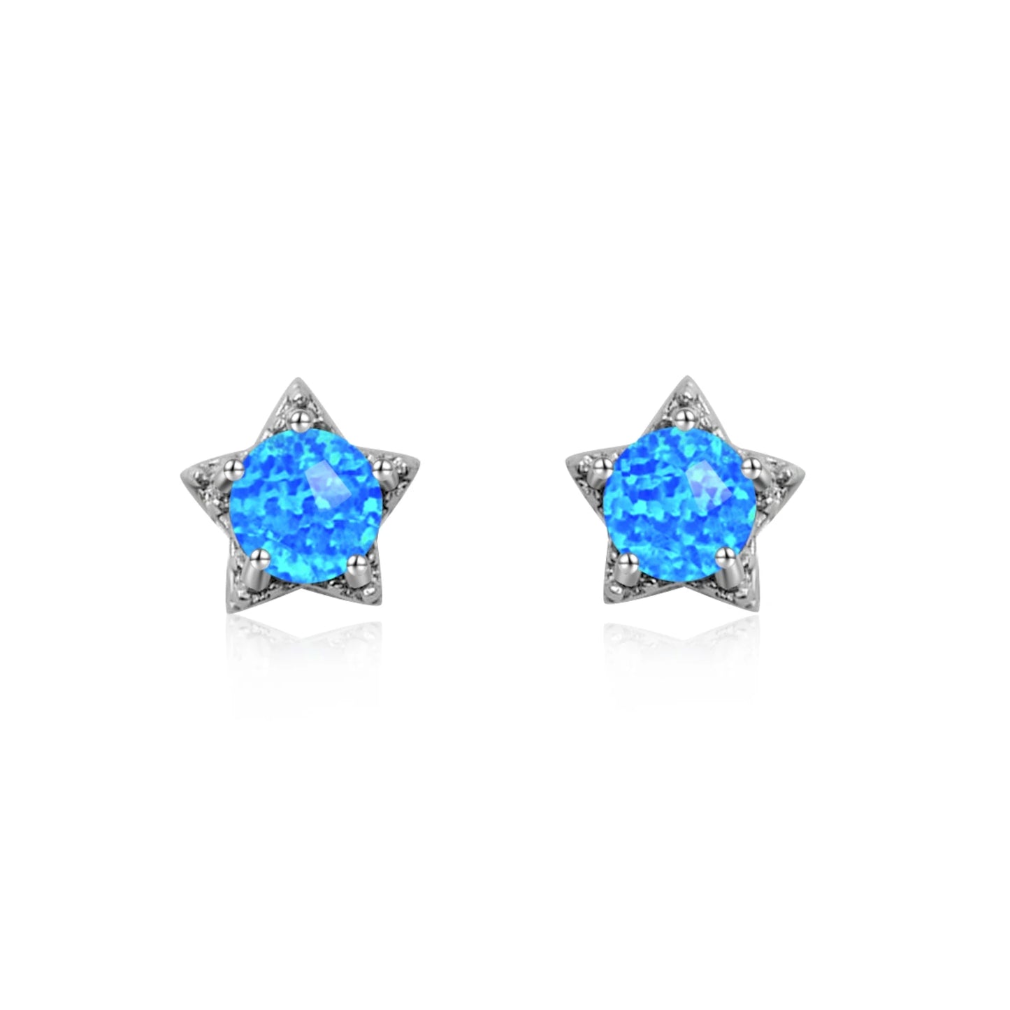 Boho Star Opal  Earrings | Dainty Brass Jewelry for Women - Cute Minimalist Gift & Bulk Supply