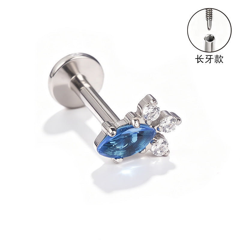 S&S ASTM F136 Titanium Zircon Helix Cartilage Stud | Gold | 31 Designs