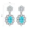 Gemfiori Anster High Quality S925 Lab Grown Paraiba Earring Stud Dainty Gemstone Stud Earrings for Women Daily Wear Gift