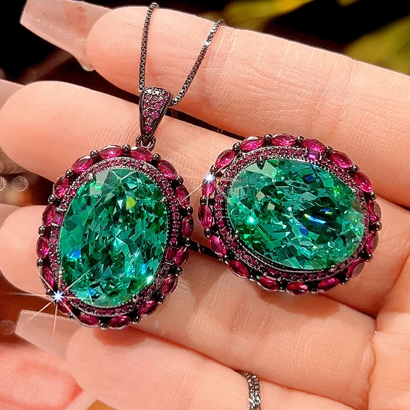 REDheart Women's Trendy Flower Design Brass & Copper Alloy Zircon Stones Gold Plated Jewelry Set for Engagement Wedding & Party Occasions