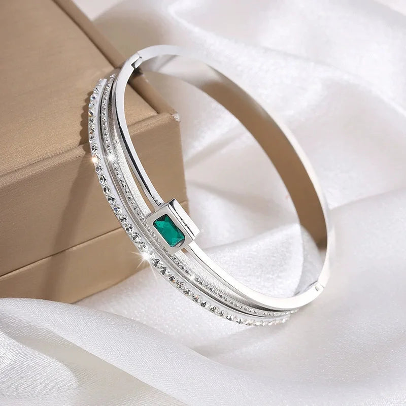 REBEL Stainless Inoxydable Stainless Steel 18K Gold Plated Roman Women Fashion Jewelry Bracelets Bangles
