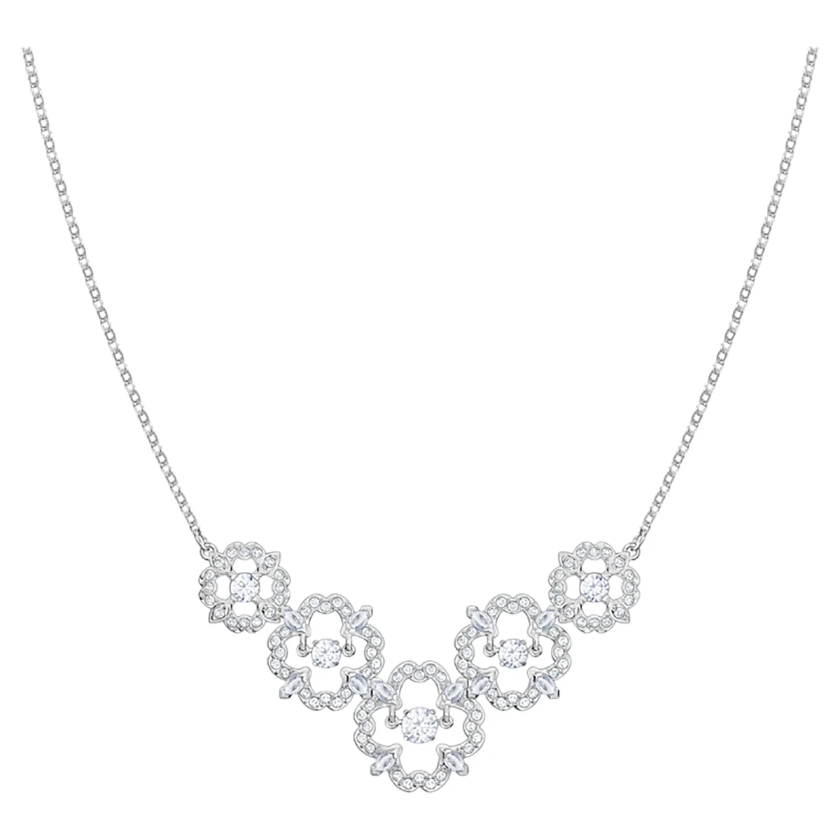 S&S Women Classic Copper Circle Crystal Zircon Pendant Necklace Silver Rose Gold Plated Sparkling Cubic Zirconia Dainty Chain Party