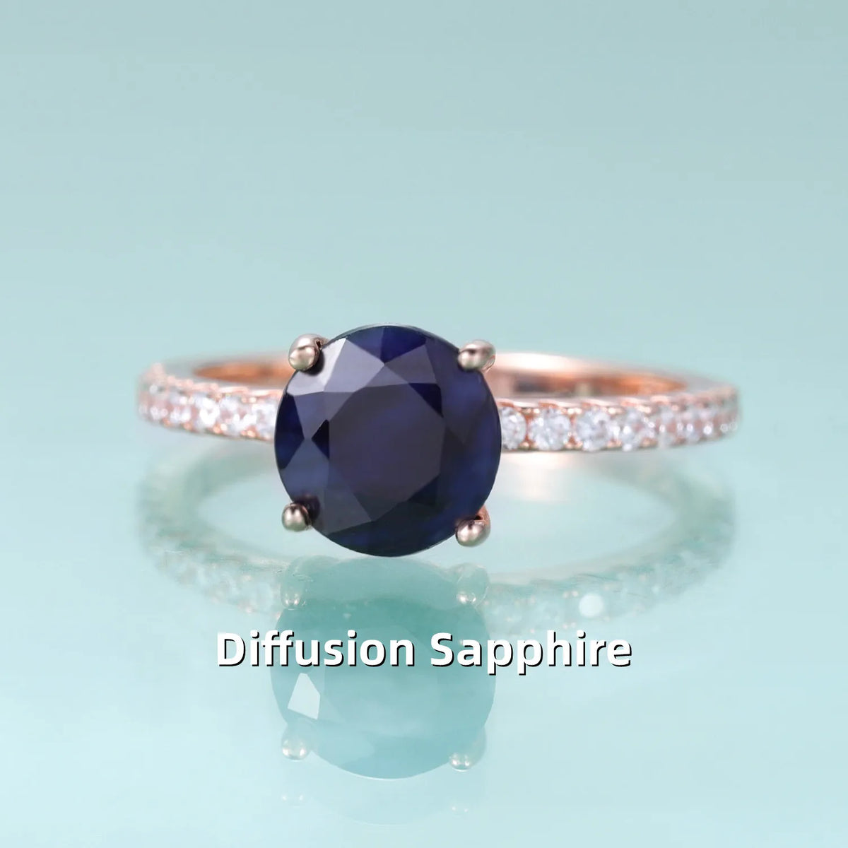 Gemfiori KH001 Abiding Jewelry Manufacturer Big Stone Round 8MM Natural Gemstone 925 Sterling Silver Women Engagement Wedding Rings