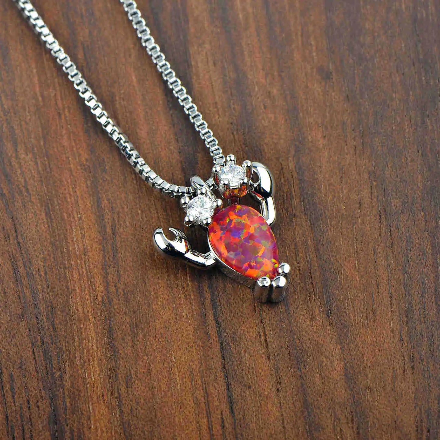 Chic Copper Silver Plated Orange Opal Box Chain Lariat Necklace-Minimalist Western Gift for Women Winter Sweaters