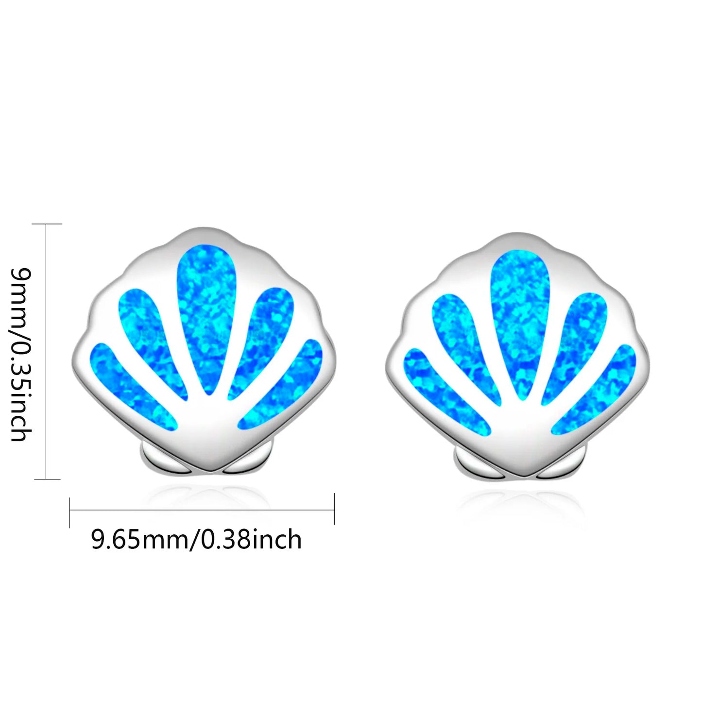 Aobao Bohemian Silver Plated Opal Animal Shape Stud Earrings