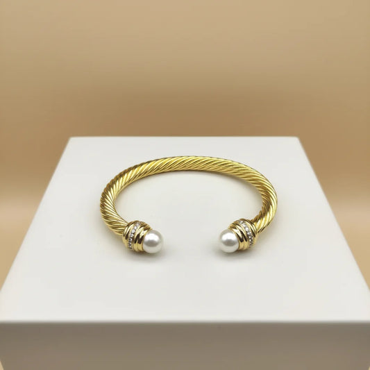 FASHIONISTA DY High-Quality 7mm Gold-Plated Diamond-Set Fashion Bracelet, Unisex Silver-Plated Diamond-Set Bracelet, Jewelry