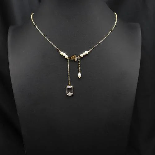 Natural Freshwater Pearl Choker Necklace Gold Plated Tassel Necklace for Women Bridal Wedding Luxury Fashion Fine Jewelry