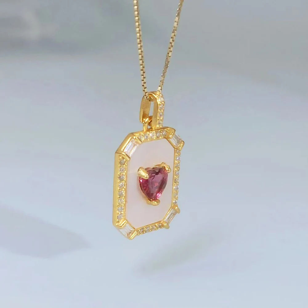 Gioiellieri Natural Pyrope Garnet S925 Silver Pendant with Red Crystal Gemstone for Women Luxury Jewelry January Birthstone Healing Stone