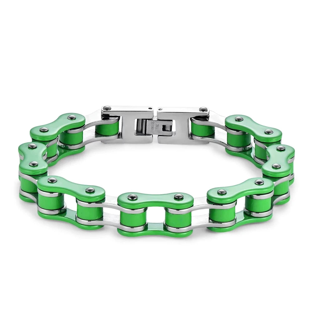 REBEL Stainless Steel Waterproof Anti Non Tarnish Personalized Hip Hop Fine Fashion Jewelry Punk Men's Biker Chain Bracelet
