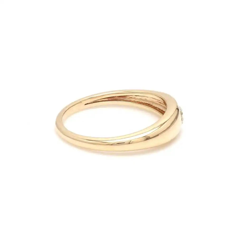 14Kt Solid Gold Natural Cushion Cut Diamond Rhodium Plated Mini Signet Ring Women Flush Setting Certified Wedding Engagement