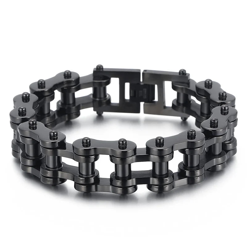 VIKING Mens Vintage Bike Chain Bracelet – Multi-Colour Stainless Steel