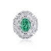 High Quality Fine Jewelry 925 Sterling Silver Green Zircon Ring for Women Gifts Emerald Luxury Women's Green Stone Ring Jewelry