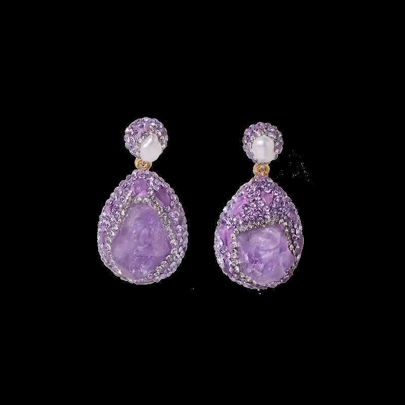 GLSEEVO Natural Freshwater Baroque Bordered Earrings Korean Style Women Luxury Jewelry Fashion Ladies and Girls Gift