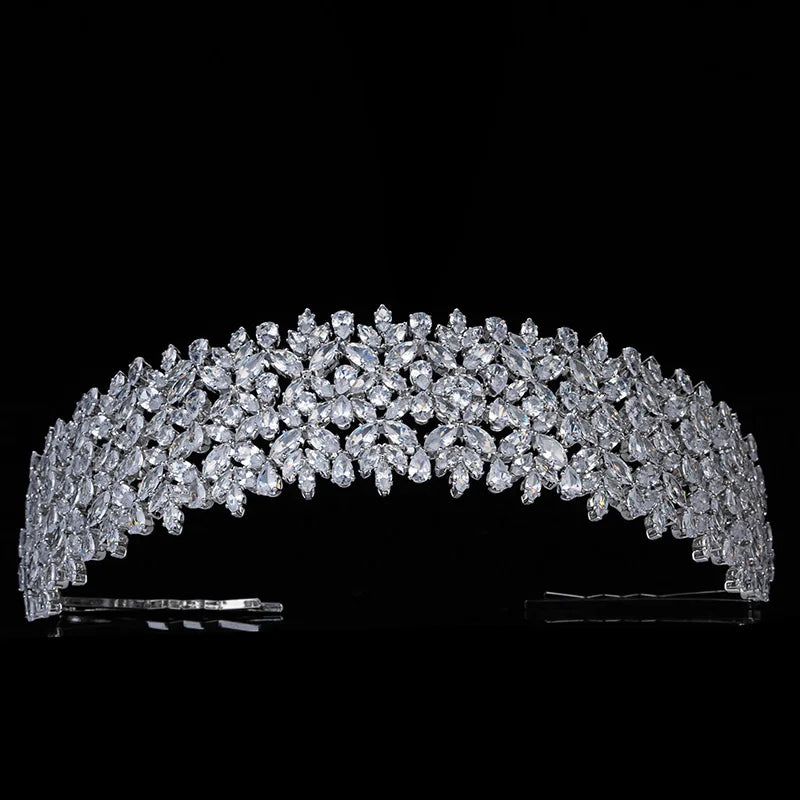 New Design Luxury  Bridal Hairband Cubic Zirconia Wedding Bridal Hair Accessories Tiaras and Headpiece for Lady BC5760