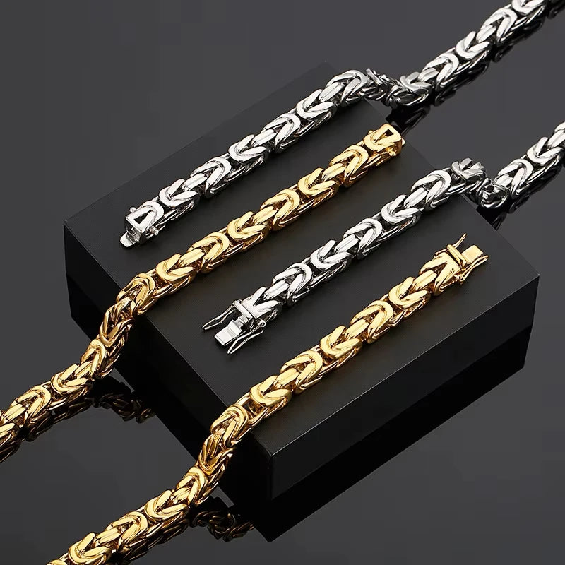 Men's Hip-hop Style Titanium Steel Double Row Chain Bracelet with Magnetic New Arrival Fashion Charm Bracelets