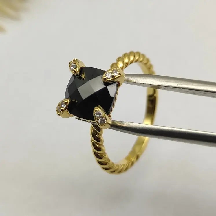 FASHIONISTA DY High-Quality Silver-Plated Diamond-Set Rings, Gold-Plated Colored Gemstone-Set Rings, Jewelry