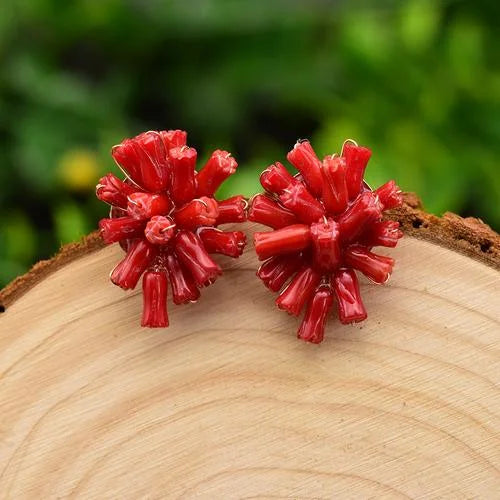 Red Coral Natural Pearls Fashion Accessories Set Fine Woman Ring Earrings Necklace Luxury Customized Jewelry Wedding