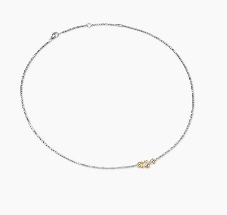 FASHIONISTA DY High-Quality Silver-Plated 16.2mm Petite Clasp Diamond Necklace. Gold-Plated Diamond Necklace. Jewelry .