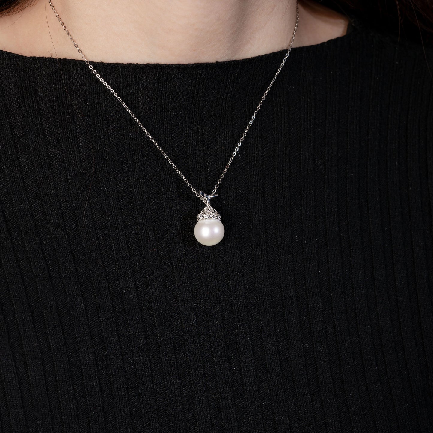 Akoya Pearl 925 Silver Jewelry Fashion Necklace Unique Design Jewelry Necklace AAAAA Natural Seawater Round Pearl Necklace