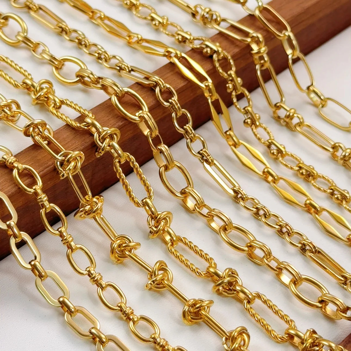 FASHIONISTA Non Tarnish Waterproof Choker Women Stainless Steel Chain Jewelry Making PVD Gold Plated Chunky Necklace DIY Handmade Link Chain